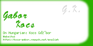 gabor kocs business card